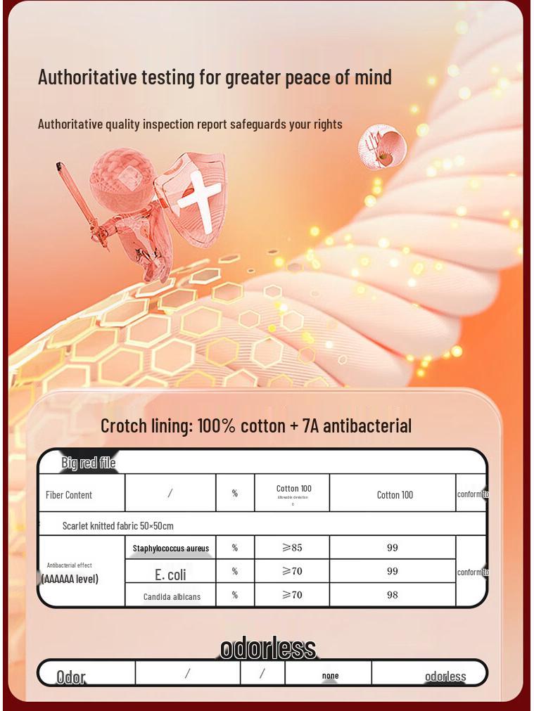 Langsha Men's Lucky Red Plus Size Cotton Antibacterial Boxer Briefs 3-Pack