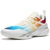 Anta Cushioning Slip Resistant Anti Rollover Low Top Basketball Shoes Men's White Blue Yellow 912541602Q-8