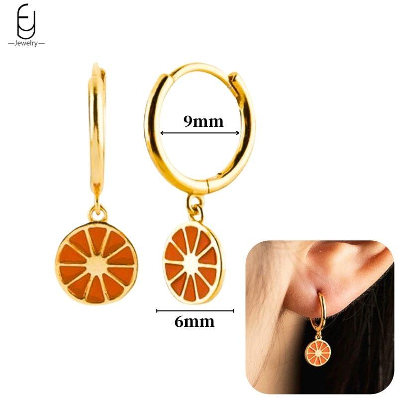 925 Silver Needle Cute Starfish/Shrimp Pendant Earrings Red Chili/ Star Enamel Gold Earrings For Women Fashion Jewelry