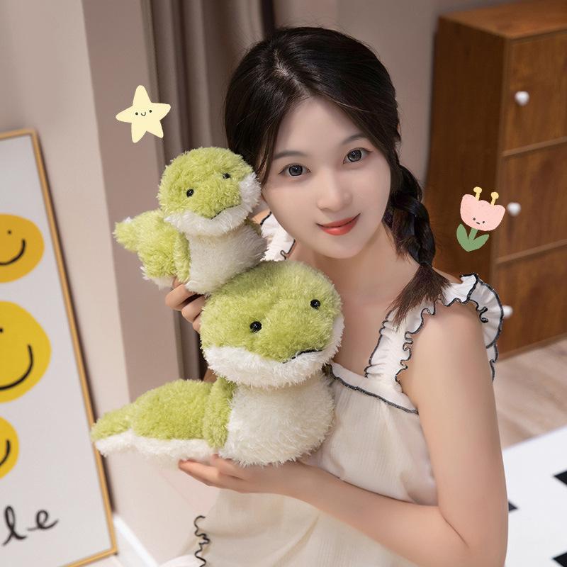 Cute Green Snake Doll Plush Toy Little Green Snake Zodiac Snake Doll Children Accompany Soothing Doll