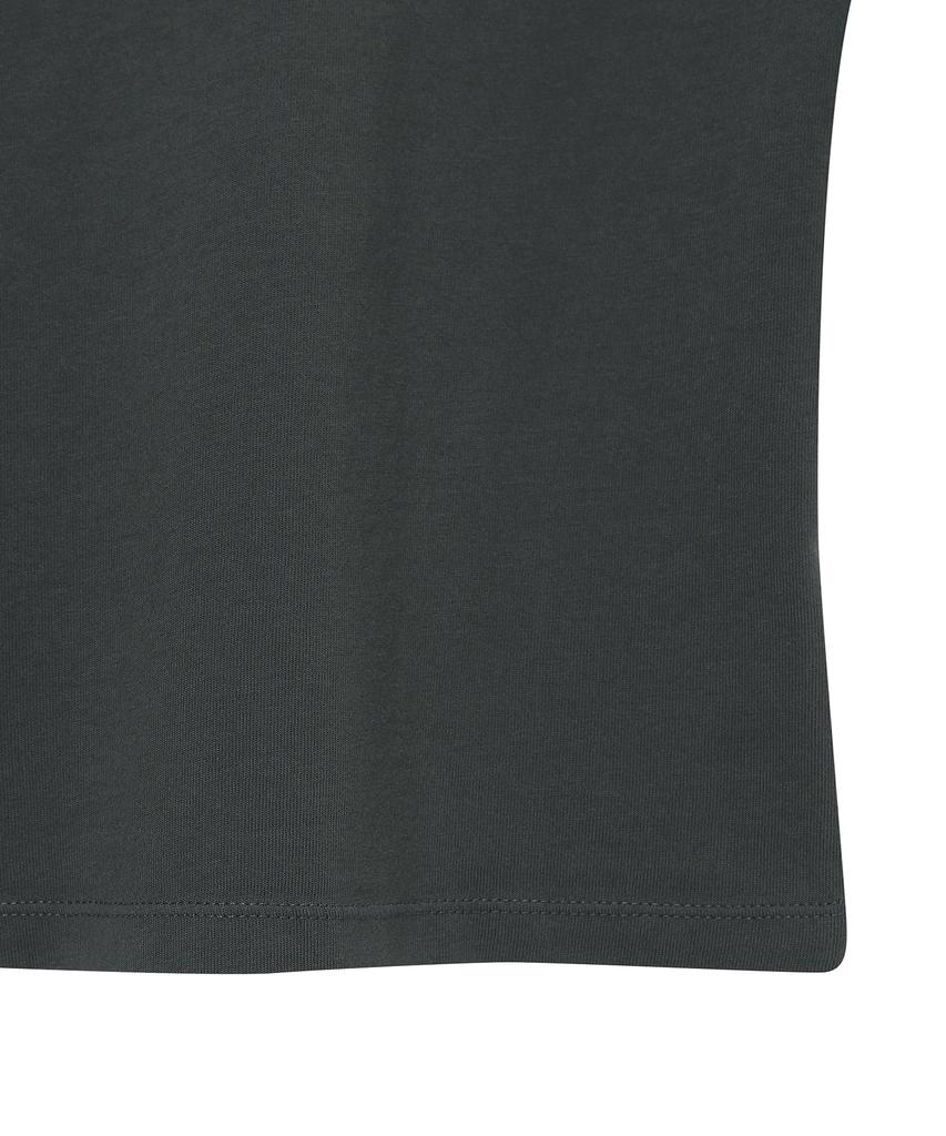 Syupeodeulai Women'S Vintage Logo Patch Ringer T-Shirt Charcoal Sdfiscq50Chl