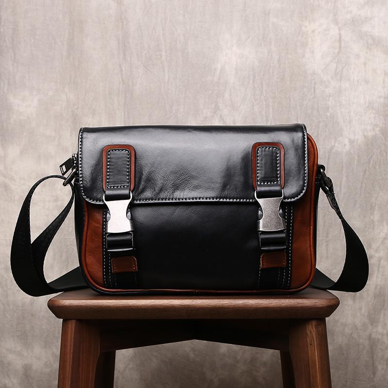 New Men s Bag Casual Men s Handbag Leather Briefcase Men s Postman Bag Flip Cover Crossbody Business Bag Office Bag чёрный