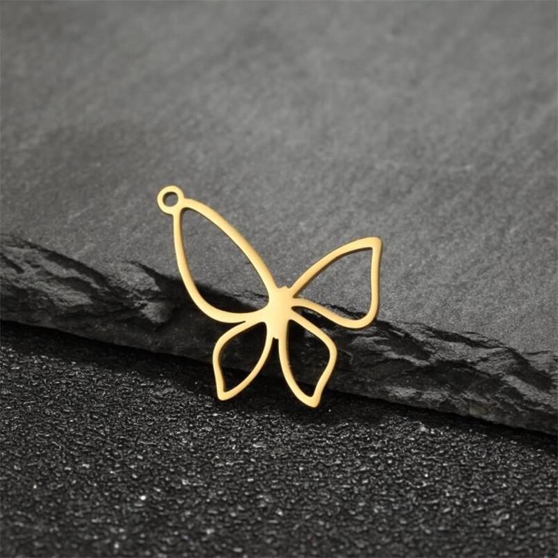 5Pcs/Lot Mini Stainless Steel Charms Fashion Metal Leaf Flower Butterfly Sun Pendants for Makings DIY Jewelry Handmade Craft