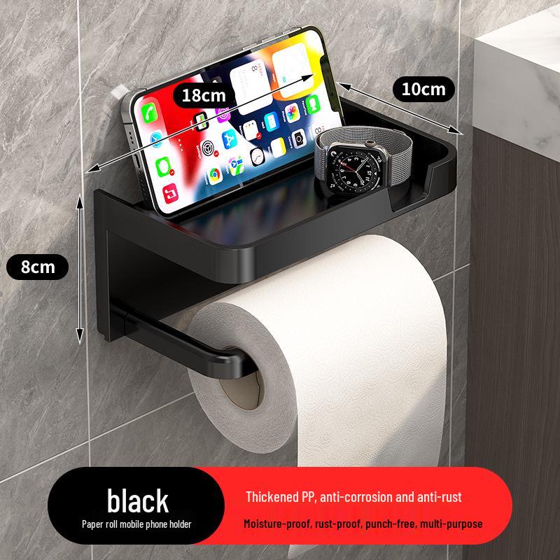 Wall-Mounted Toilet Paper & Tissue Box Storage Rack