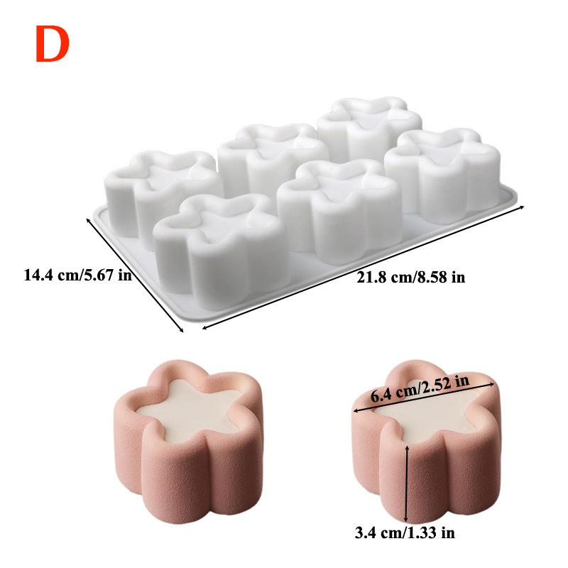 Silikonowa Forma do Musu Puddingowej Serce/Gwiazda/Okrągła/Kwadratowa Kwiatowa DIY Deser Czekoladowa Forma Narzędzia do Dekoracji Ciast Naczynia do Pieczenia