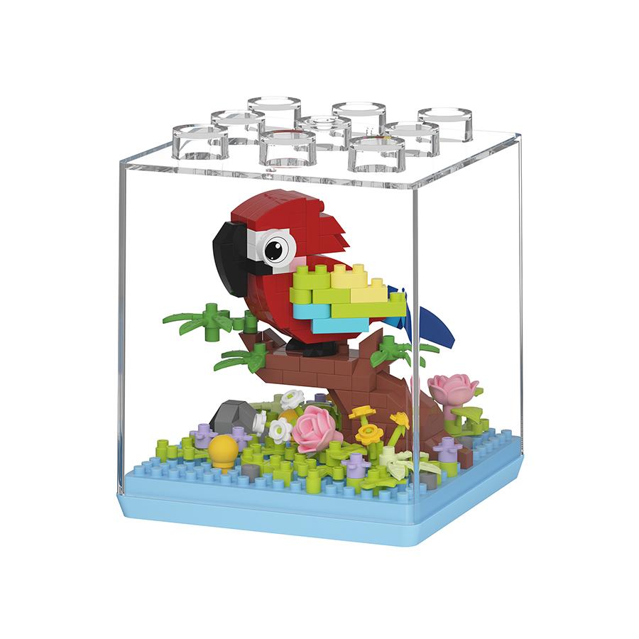 Kids Toys Mini Parrot Building Blocks Models Flowers Birds Animals Micro Blocks Stacking Toys Gifts Creative Ornament
