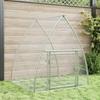 VidaXL Hutch, Rabbit Cage with Door, Chicken Coop, Outdoor Run for Ducks Small Animals, Silver Steel 3281527