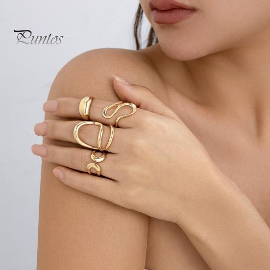 3/4Pcs Irregular Open Rings Minimalist Stacking Rings Women Geometric Finger Knuckle Ring for Birthday Christmas Gifts