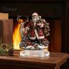 Oboustranně potištěná vánoční dekorace Sob Santa Stolní ozdoba, 2D akrylové lehké sváteční stolní figurky pro krb obývací pokoj