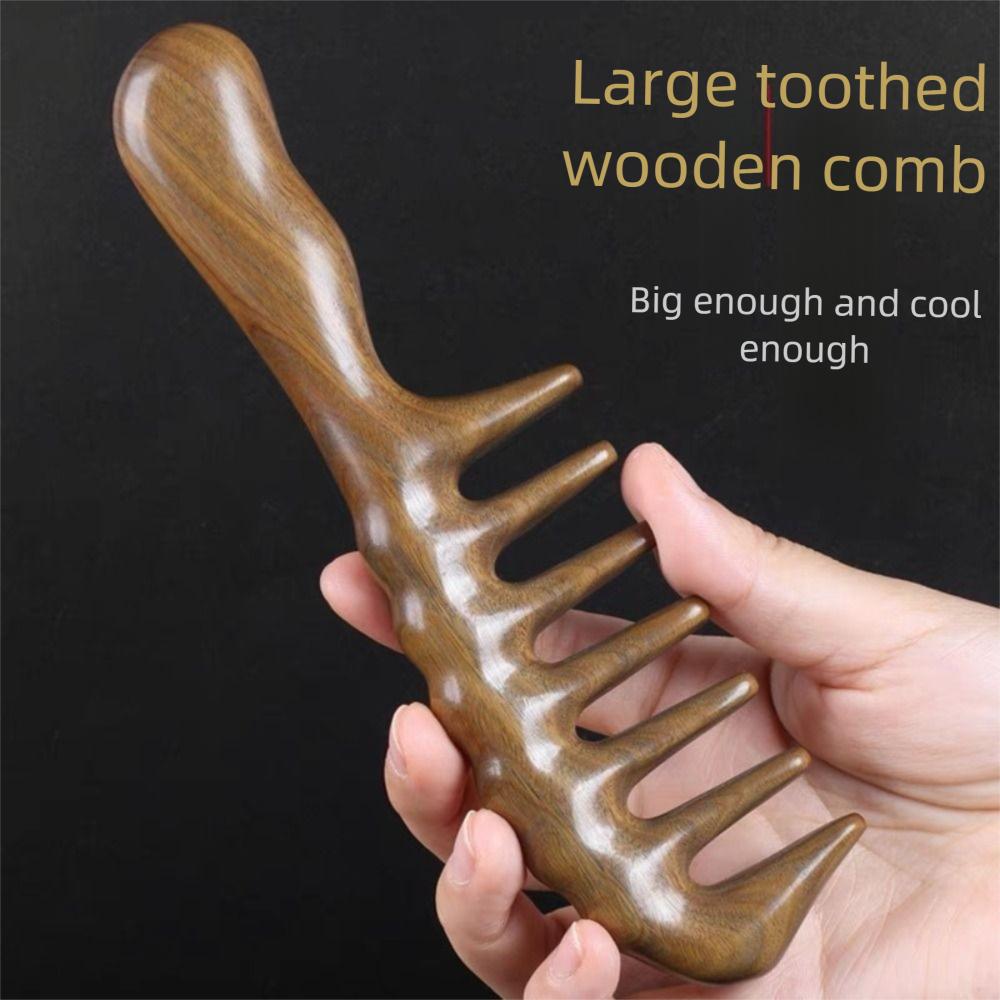 Anti-Static Body Meridian Massage Comb Long Handle Wood Therapy Massage Comb Body Massage
