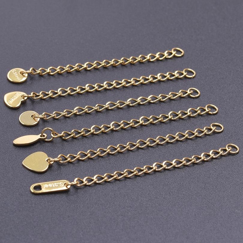 Silver/Gold Color Stainless Steel Extender/Extention/Tail Chains For Jewelry Making Bracelets Necklaces Anklets DIY Accessories