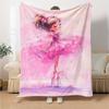 Floral Ballerina Dance Gift Blanket Durable Comfort Suitable for Sofa Couch Office Bed Picnics All-Season Use Digital Print Perfect GiftY19