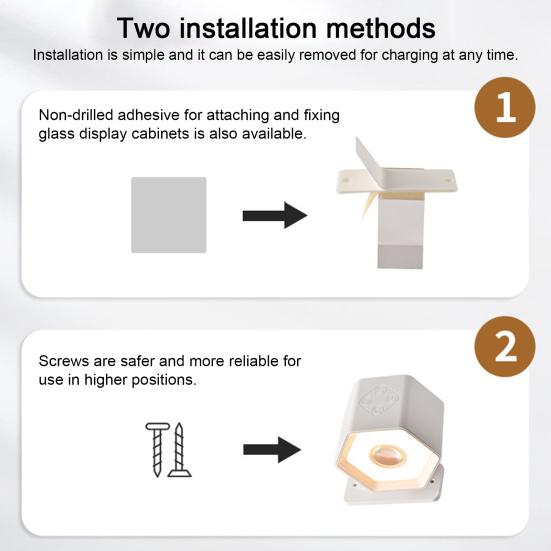 Wall Lamp with Remote Control 360-Degree Rotation Dimmable Indoor LED