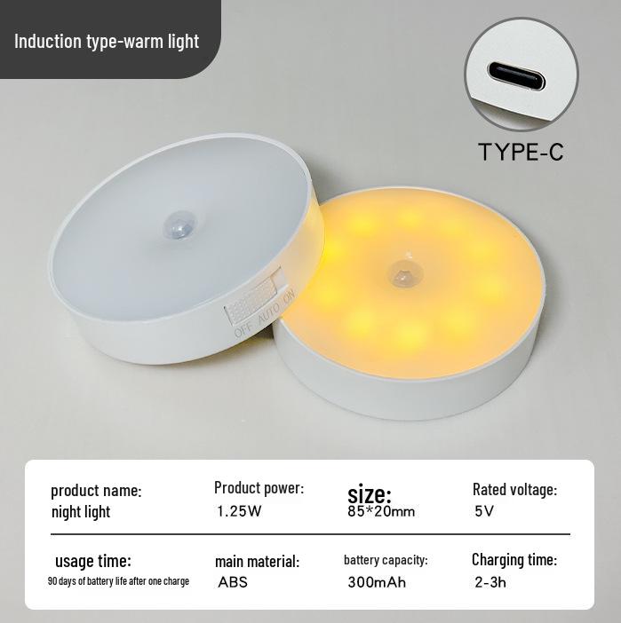 Smart LED Motion Sensor Night Light with Magnetic Charging for Bedroom and Wardrobe