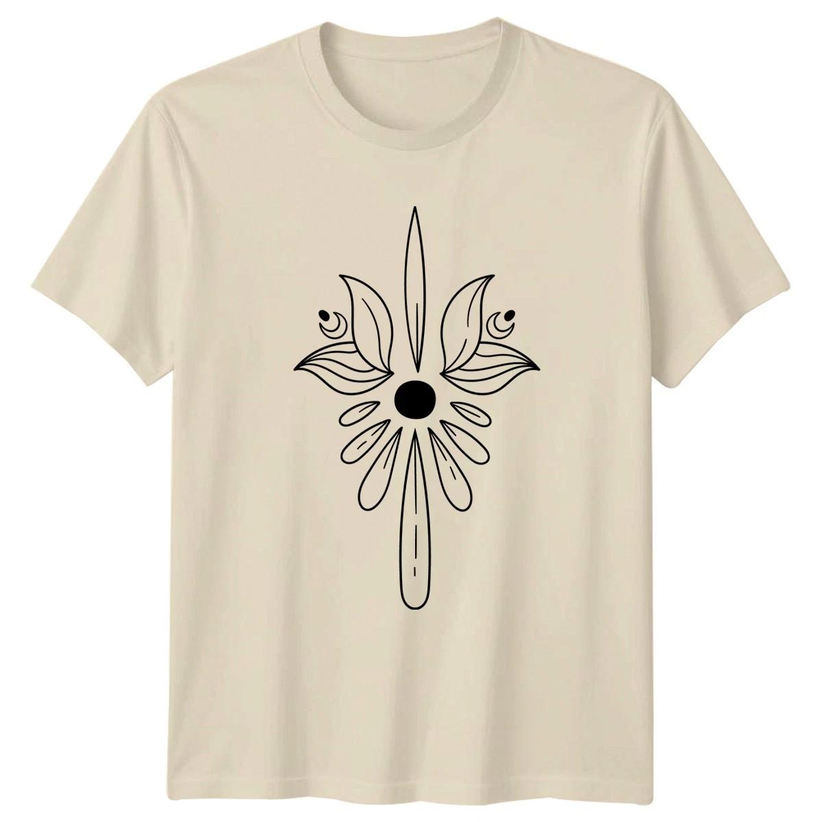 Elegant Botanical Flower Art Design T-Shirt Boho Nature Birthday Gift M