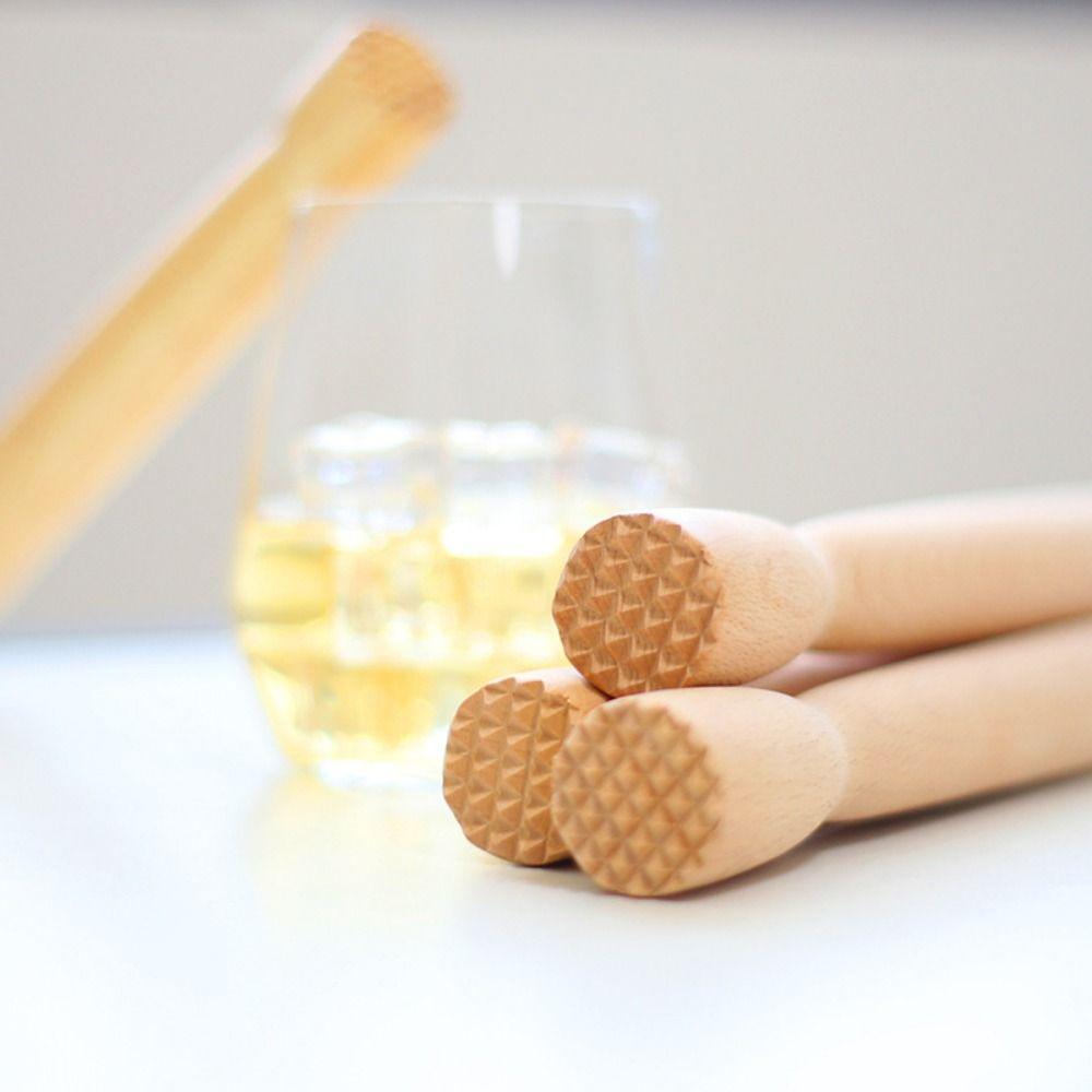 Sturdy Beech Wood Muddler Food Safe Heavy Duty Wooden Fruit Tea Muddler Durable Wear-resistant Ice Crusher Barware Tool