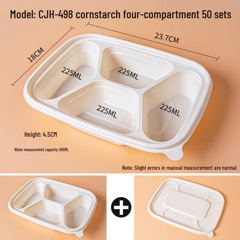 Eco-friendly Corn Starch Disposable Lunch Boxes