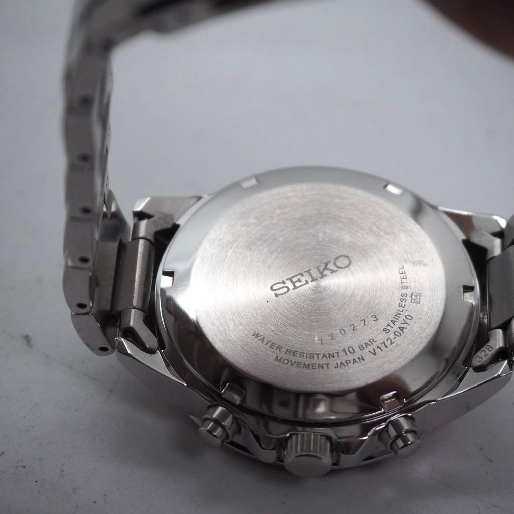 [USED]SEIKO SSC433P1 Solar Chronograph Red Bezel Black Dial Men’s Watch w/ Box