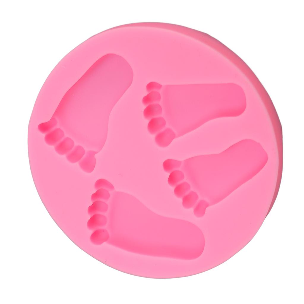 3D Baby Foot Moulding Silicone Non Stick Baby Foot Shaped Baking Tray for Fondant Chocolate Candy De