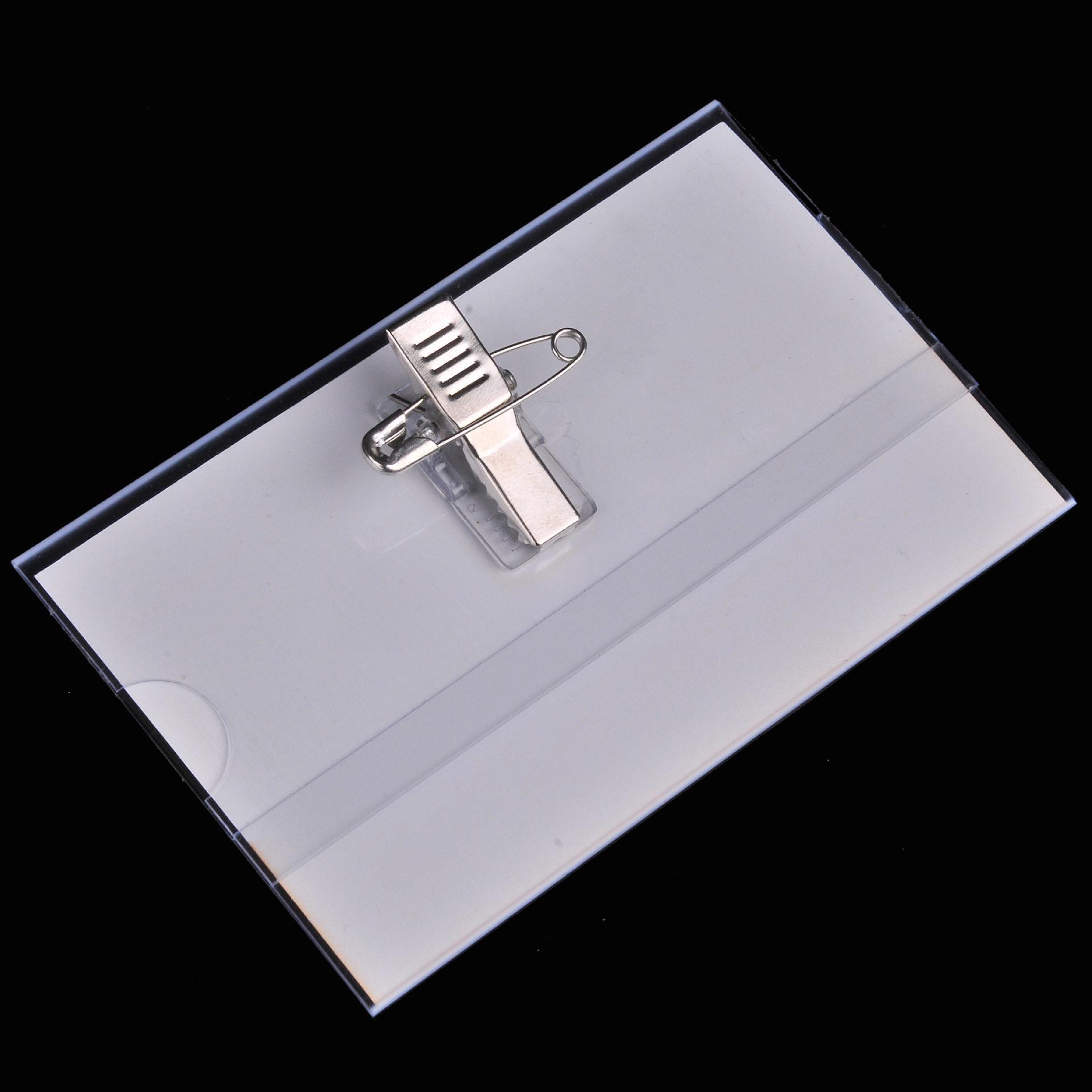 

Прозрачный держатель для бейджа из ПВХ с булавкой и клипсой 35 Micro = 0.35 mm Thickness