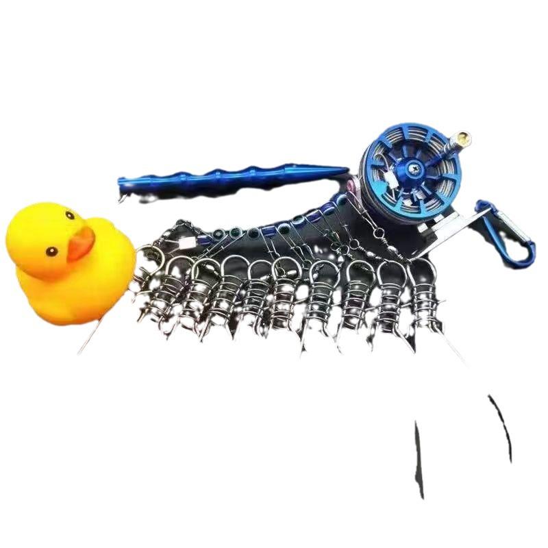 Stainless Steel Anti-Escape Fish Lock: Yellow Duck Design with Retractable Wheel