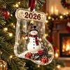 Holiday Tree Hanging Decor Christmas Stocking Money Holder for Tree, 2D Acrylic Sock Shaped Cash Decorative Ornament Gift Xmas Stuffers, Party Favors