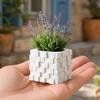 3D Printed Pixel Cube Planter, Grid Spliced Decor, Retro Geometric Ornament, Matte Breathable Structure, Compact Desktop Pot for Succulents Green