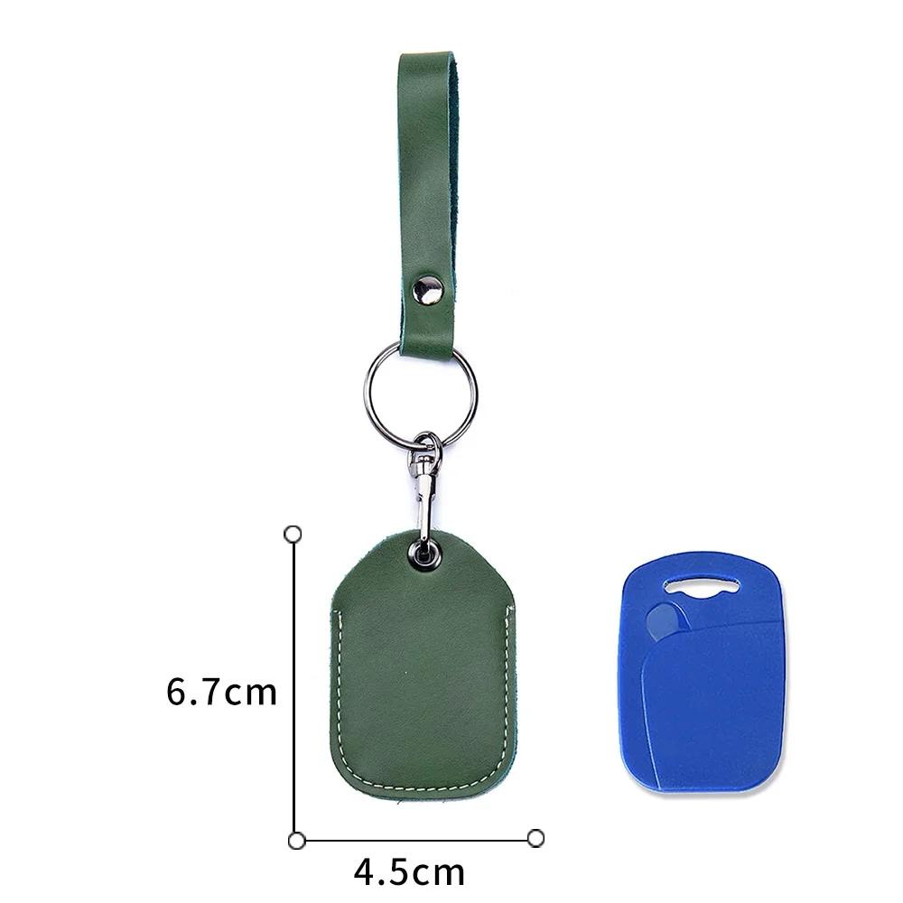 Customizable Leather Cover for Label Starline S96 and PIK Intercom Unisex IC Alarm Tag Mark Protective Case Car Keychain Holder
