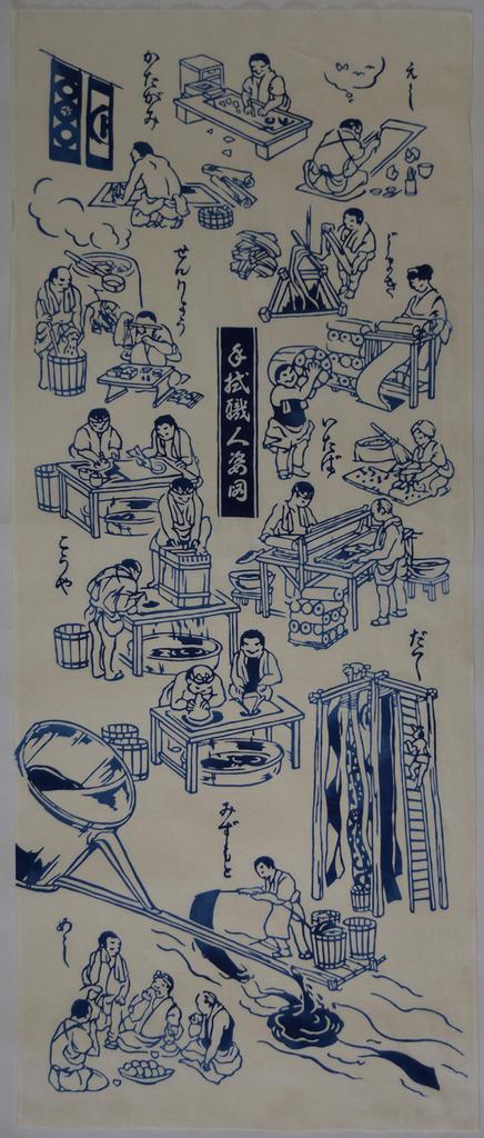 Todaya Tenugui Portrait 377 Shoten, Nashien-zome Tenugui, Craftsman's