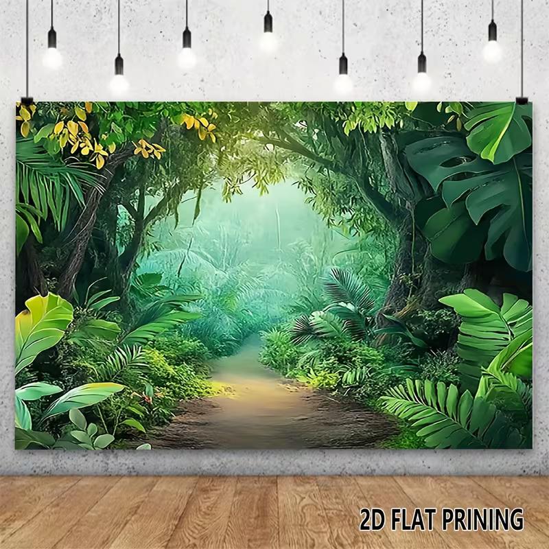 2D Dense Tropical Forest Studio Background for Nature Themed Photoshoot