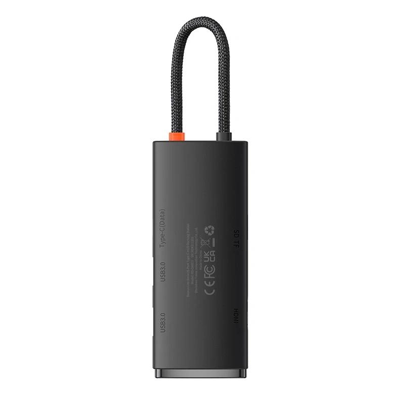 Hub 6W1 Baseus Lite Series Usb-C Do 2X Usb 3.0 + Usb-C + Hdmi + Sd/Tf (Czarny)