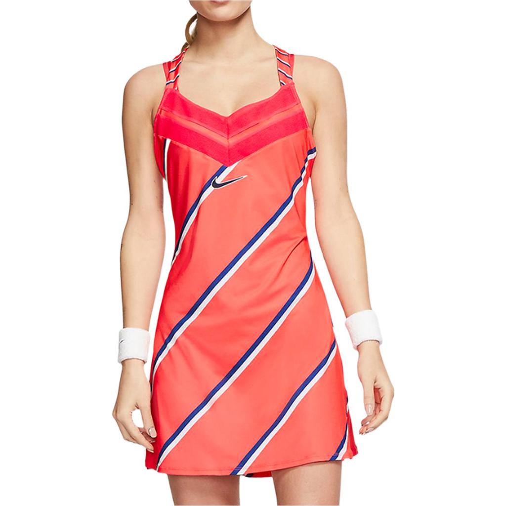 Nike Logo Print Tennis Badminton Sports Dress Women Dresses Orange - Main Image