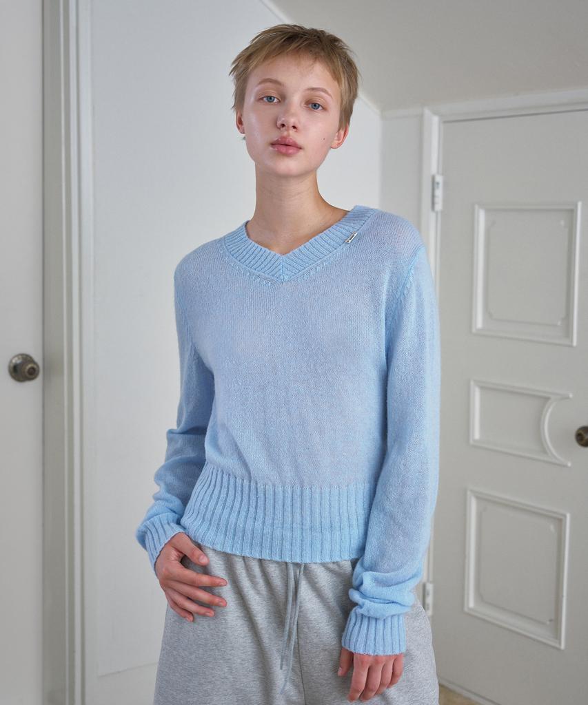 Simeteuligpeosenteu Baby Logo Knit Top / Sky Blue