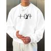 Men's and Women's Trendy Creative Basketball Shot Print Crewneck Sweatshirt, PLUS SIZE 100% Cotton Printed Long-Sleeve Crew Neck Pullover