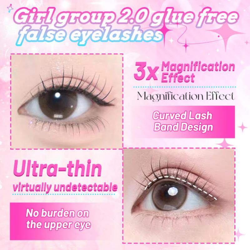 Stylish False Eyelashes Inspired Design Comic Fluffy Clustered Slender Self-Adhesive Segmented Lashes Perfect For Everyday