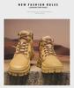 2024 Men's Retro British Martin Boots: High-Top Genuine Leather, Kick-Resistant, Trendy Big Yellow Work Shoes.
