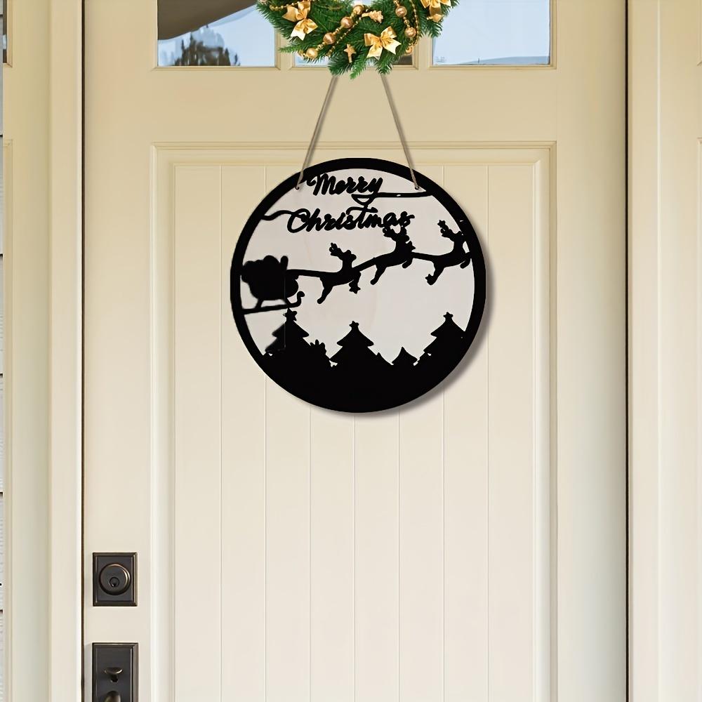 1pc Christmas Creative Moose Sleigh Acrylic Wooden Double Wall Hanging, Home Party Decoration Wall Hanging