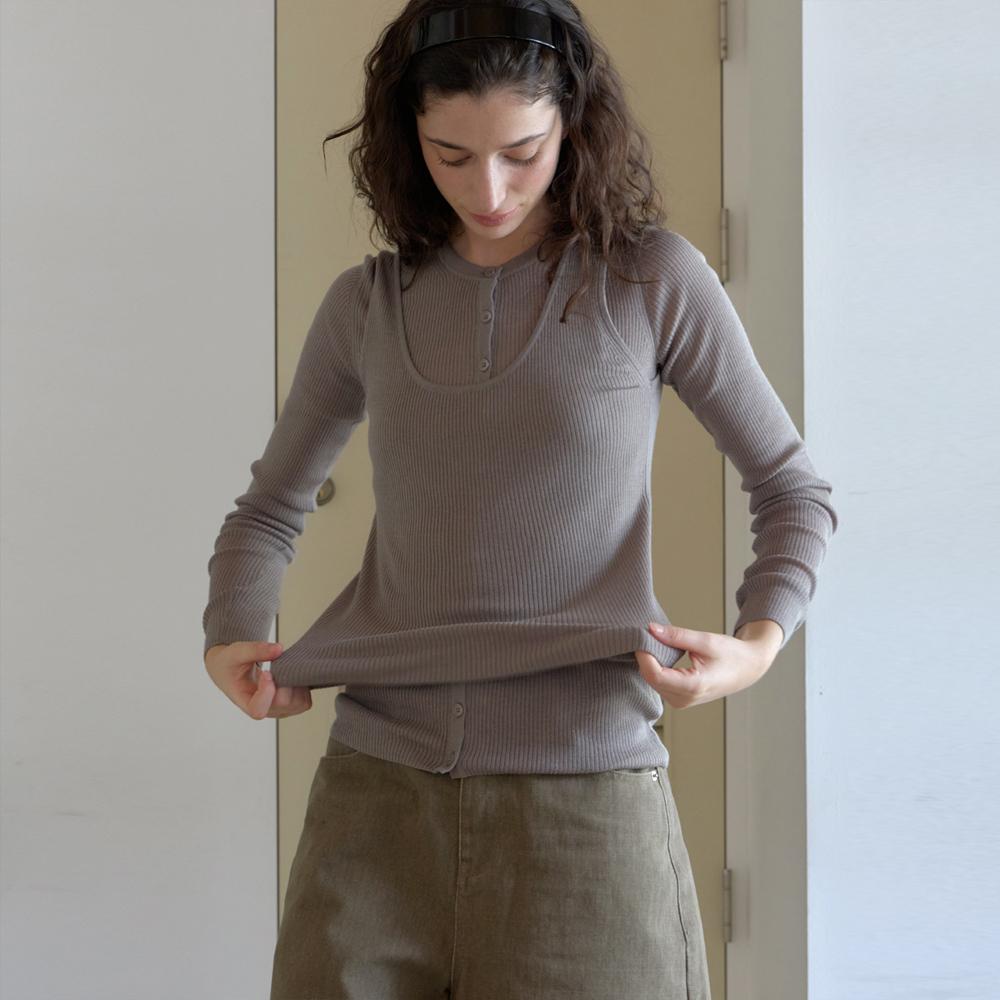 Elssibeui Wool Knit Sleeveless Top [3Colors]
