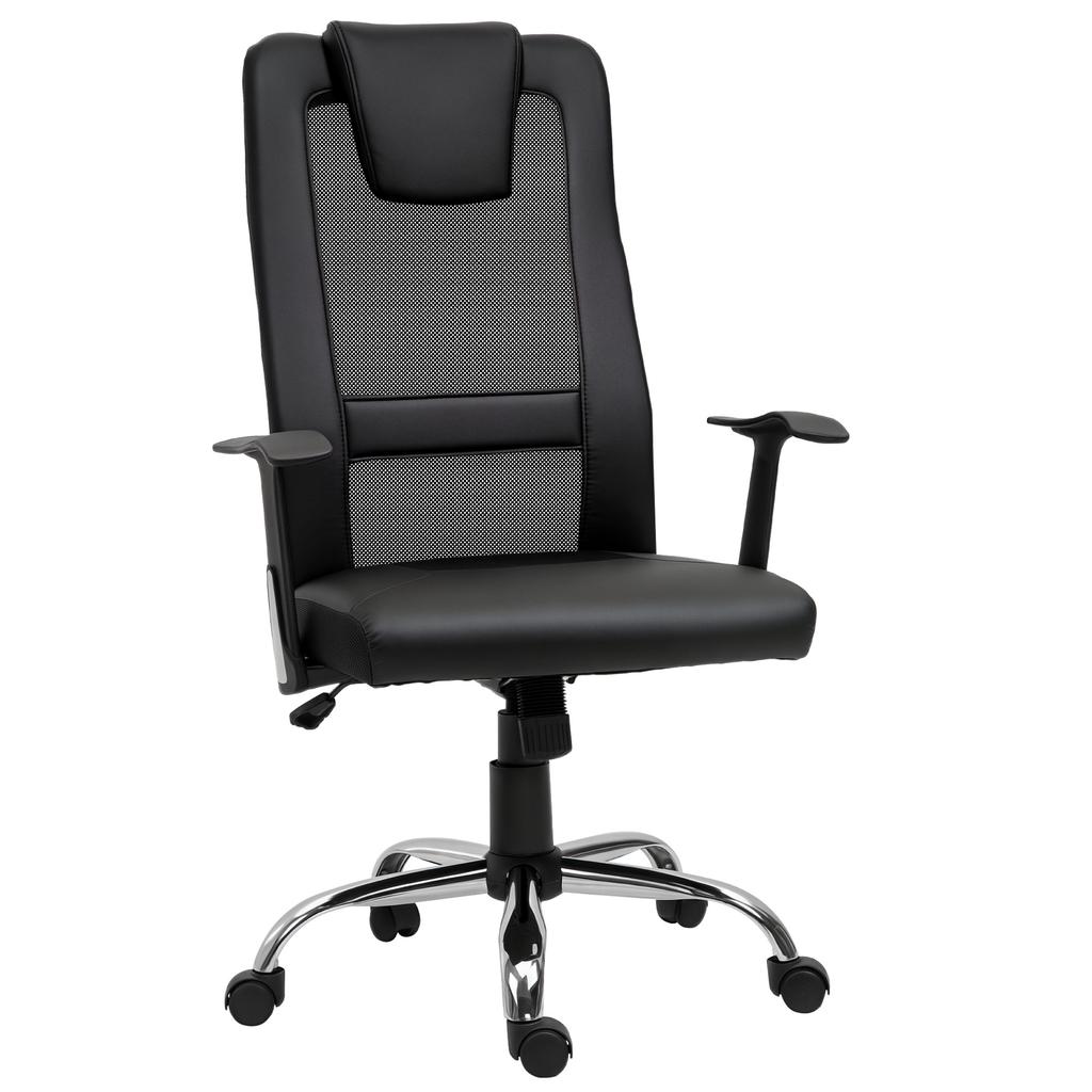 Office Chair Swivel Chair Height-Adjustable Executive Chair Desk Chair Ergonomic PU Black 66 X 73 X 108-118 Cm