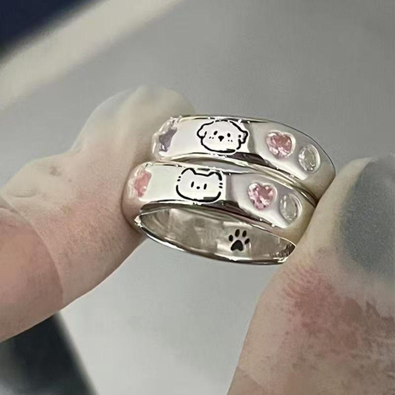 Verstelbare Hart & Kattenpoot Ring voor Vrouwen - Perfect Cadeau voor Beste Vriendinnen