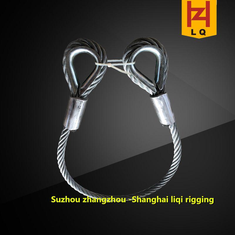 Galvanized Steel Wire Rope Slings with 56MM Crimped Loop Diameter