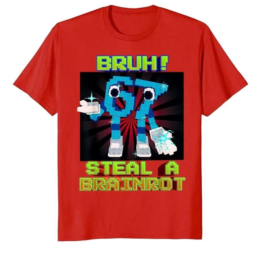 Bruh 67 Six Seven 6-7 Funny Brainrot Meme T-shirt for Men Women 100% Pure Cotton T-shirt Short-sleeved Top Fashion Brand