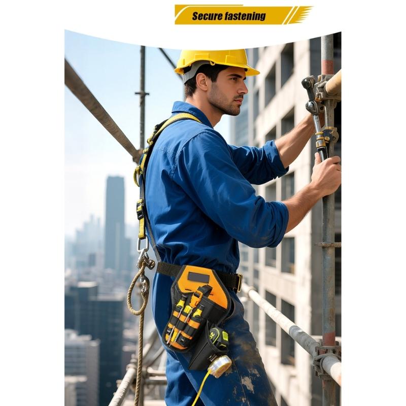 Professional Electrician Tool Pouch Organizer Waist Pack Heavy Duty Multiple Pockets Adjustable Belt For Electrical Work