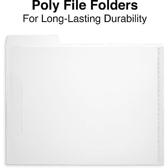 Staples 576460 Translucent Poly File Folders Clear 6/Pack