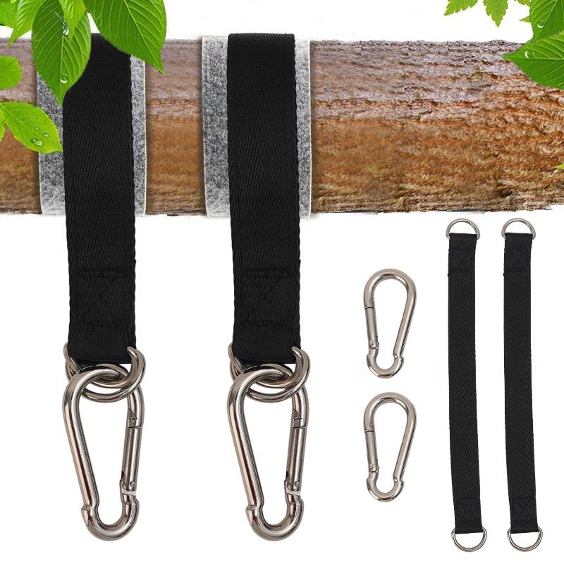 3 Sets Swing Hanger Hammock Tree Strap Heavy Duty Hanging Kit With Carabiner For Sandbag Punching Bag Outdoor Gym Fitness Suspen