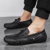 Men's Outdoor Casual Shoes Autumn Retro Foot-fitting Lazy Shoes Low-top Round Head One-pedal Fashionable Men's Leather Shoes