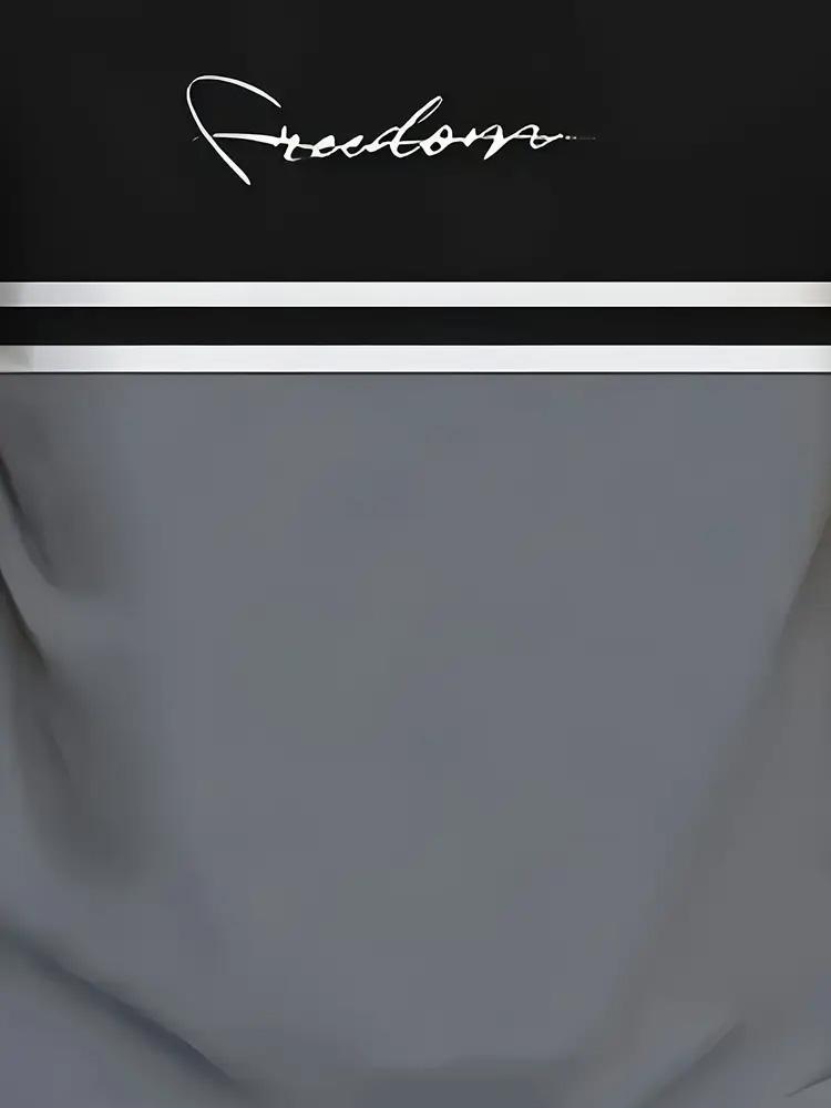 Men's Casual Summer Color Block T-Shirt Short Sleeve Vintage Style  "FREEDOM" Print Lightweight Polyester