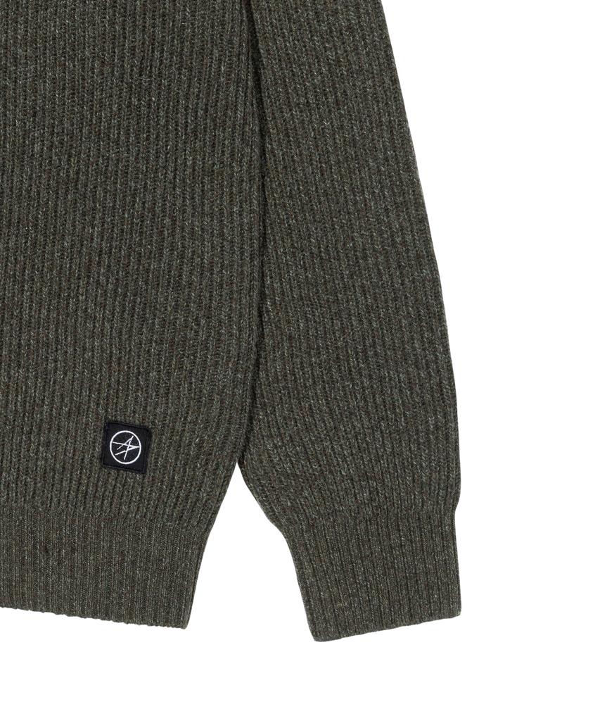 Loghideumatin Lm Melange Full Zipup Sweater (Khaki)