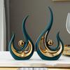 2x Ceramic Statue Ornament Abstract Art Crafts Modern Sculpture for Office Centerpiece Tabletop