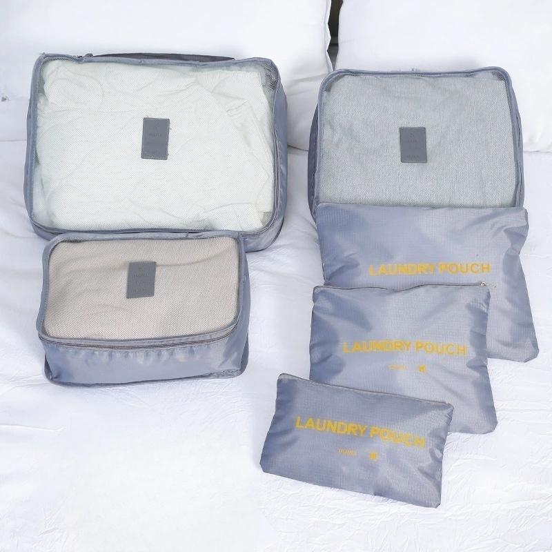 

Travel Suitcase Sets for Storage 6 Pcs Waterproof Bags for Trolley Case Portable Luggage Organizer Pouch Packing Cube for Trunk